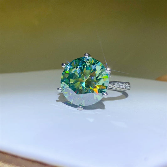 10 Carat Moissanite 925 Sterling Silver Ring for Elegance