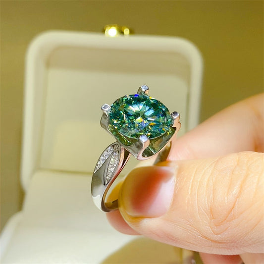5 Carat Moissanite Zircon 925 Sterling Silver Engagement Ring
