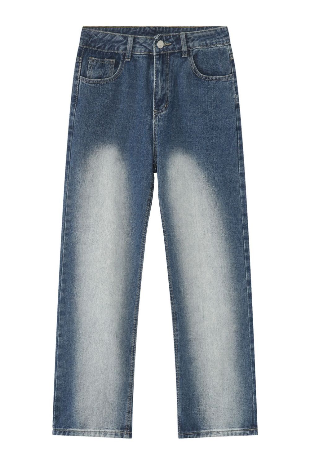 Men's Washed Straight Leg Jeans for Casual Everyday Wear