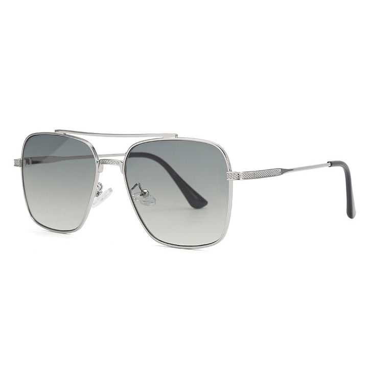 Chic Double Beam Metallic Sunglasses - Retro Style for Men