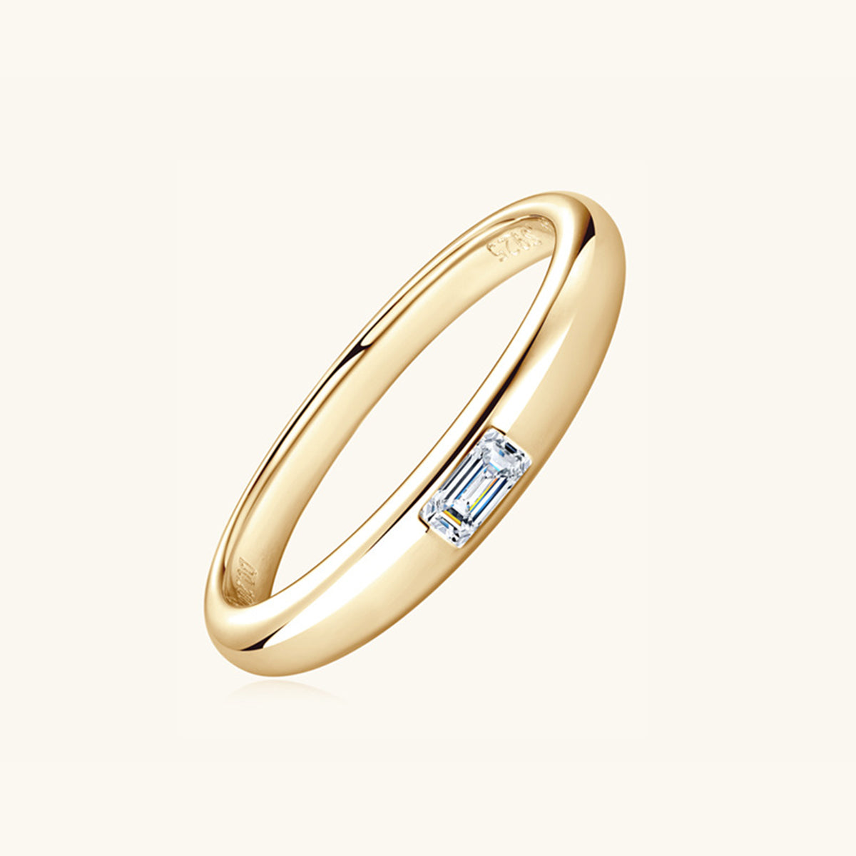 Elegant 925 Sterling Silver Inlaid Moissanite Ring