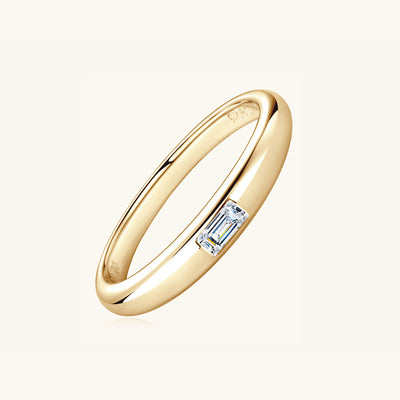 Elegant 925 Sterling Silver Inlaid Moissanite Ring
