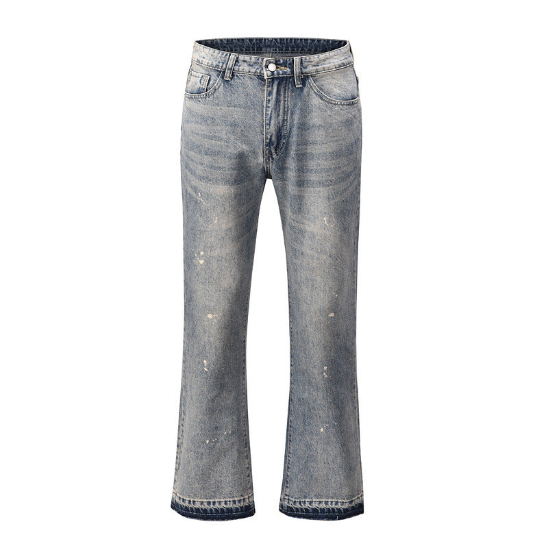 Men's Frayed Hem Bootcut Jeans for Modern Style Fashion