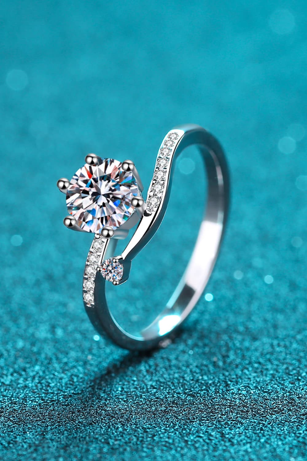 1 Carat Moissanite 925 Sterling Silver Bypass Ring Elegance