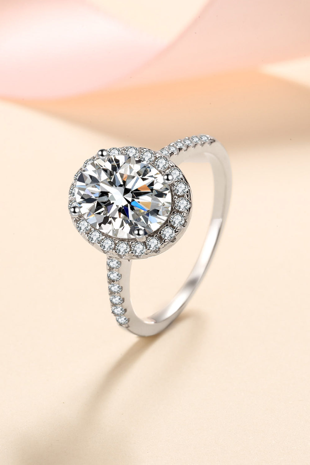 2 Carat Moissanite 925 Sterling Silver Halo Ring Beauty