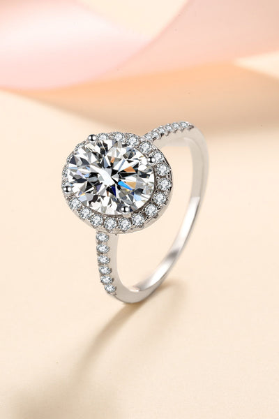 2 Carat Moissanite 925 Sterling Silver Halo Ring Beauty
