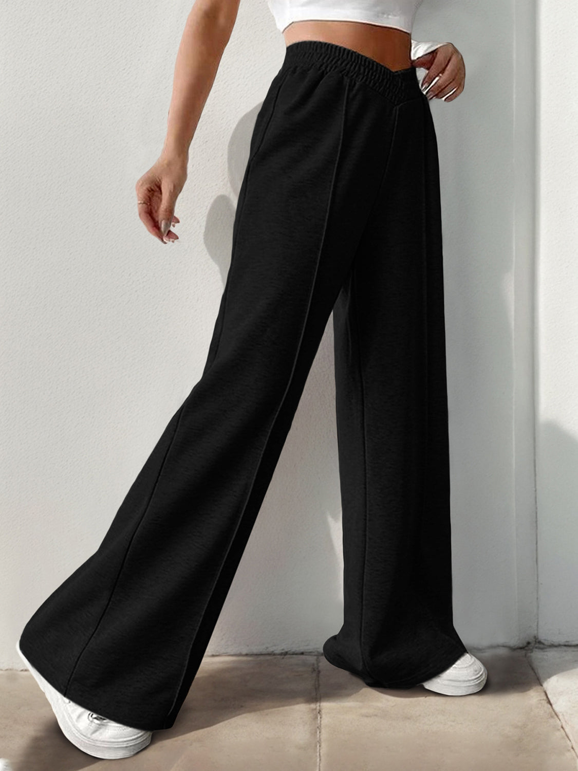 Elastic Waist Wide Leg Pants for Comfortable Chic Style