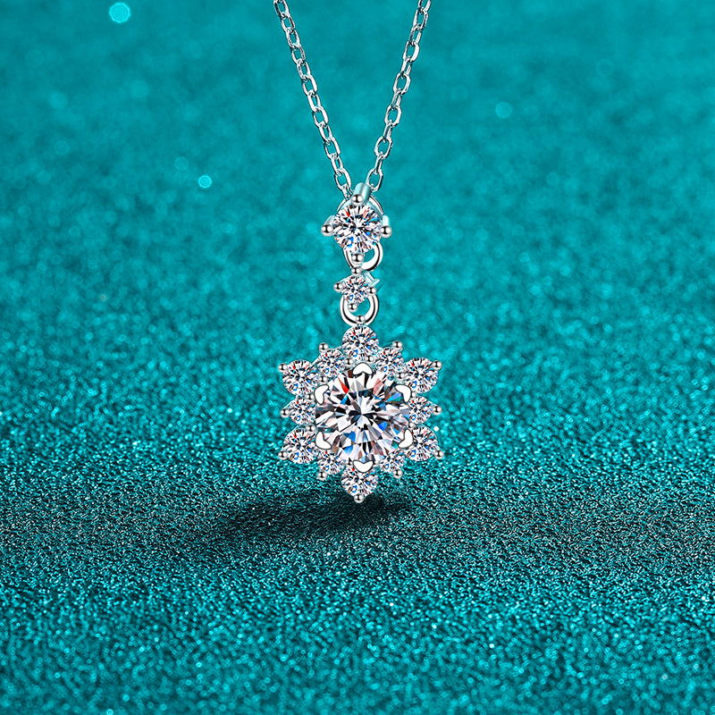 1 Carat Moissanite Zircon 925 Sterling Silver Necklace Gift