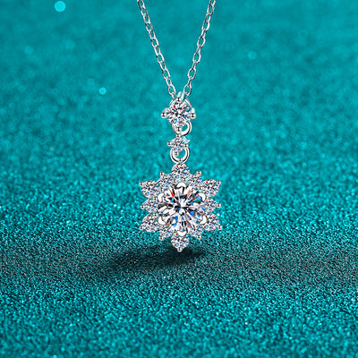 1 Carat Moissanite Zircon 925 Sterling Silver Necklace Gift