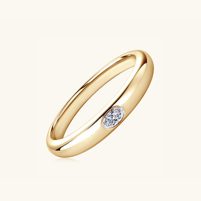 Elegant 925 Sterling Silver Inlaid Moissanite Ring