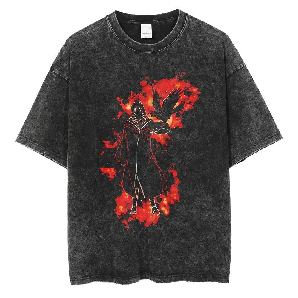 Naruto Vintage Washed Cotton Tee - Harajuku Style Ninja Apparel