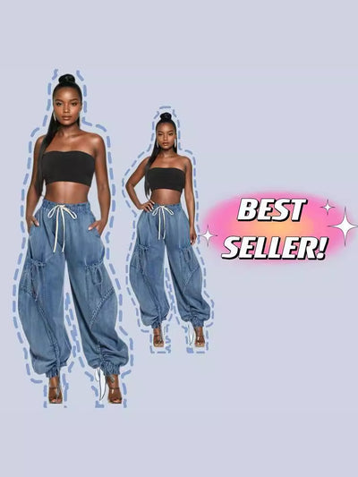 Women’s Slimming Straight Leg Jeans with Elastic Waistband