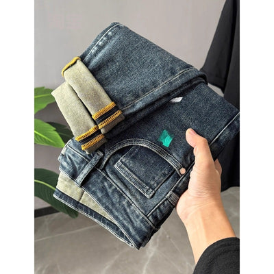 Style Splatter Ink Stretch Denim Slim Tapered Jeans