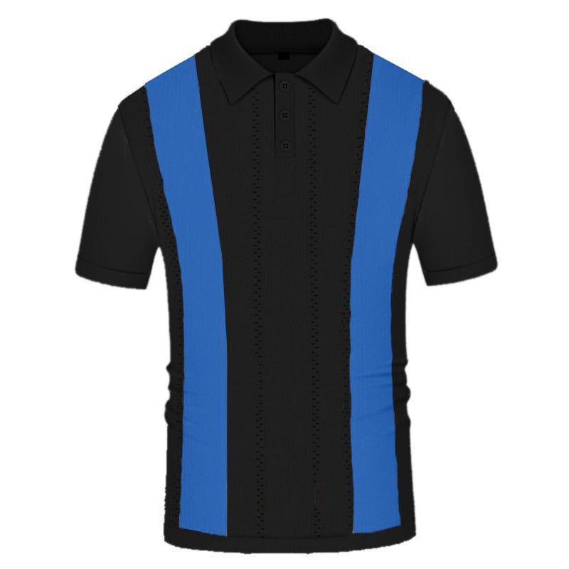 Chic Short Sleeve Ice Cool Silk Polo Sweater for Dad
