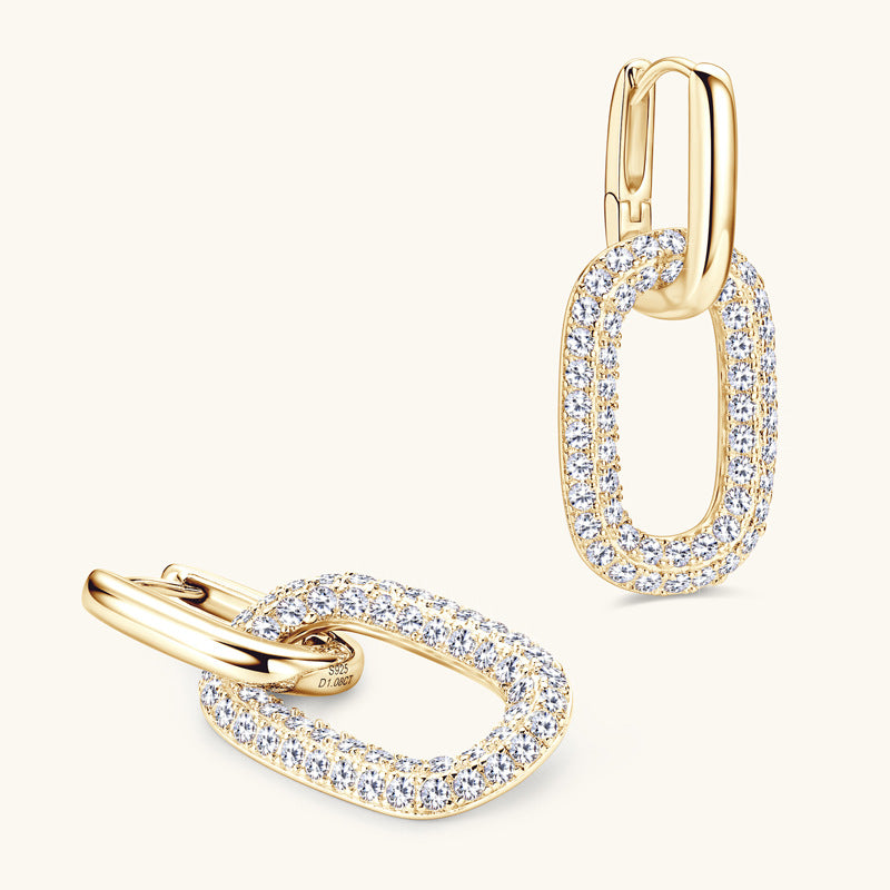 2.16 Carat Moissanite 925 Sterling Silver Earrings Set