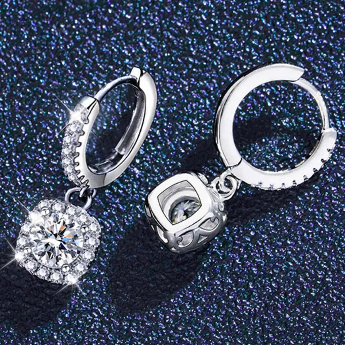 1 Carat Moissanite 925 Sterling Silver Drop Earrings