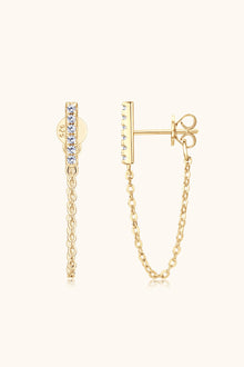 Moissanite 925 Sterling Silver Connected Earrings for Elegance