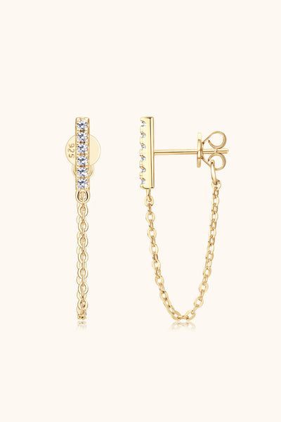 Moissanite 925 Sterling Silver Connected Earrings for Elegance