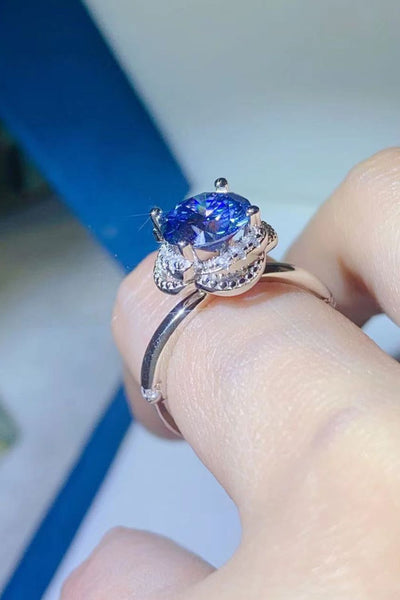 2 Carat Moissanite Contrast 925 Sterling Silver Ring Design