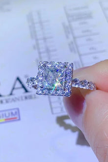 Adored 1 Carat Moissanite Square Ring in Sterling Silver