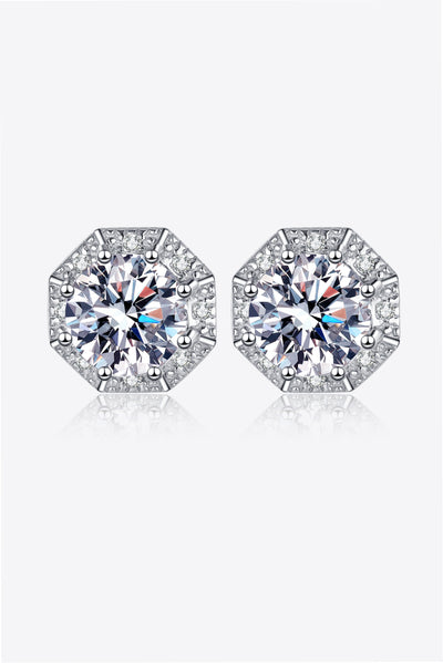 2 Carat Moissanite 925 Sterling Silver Stud Earrings Set