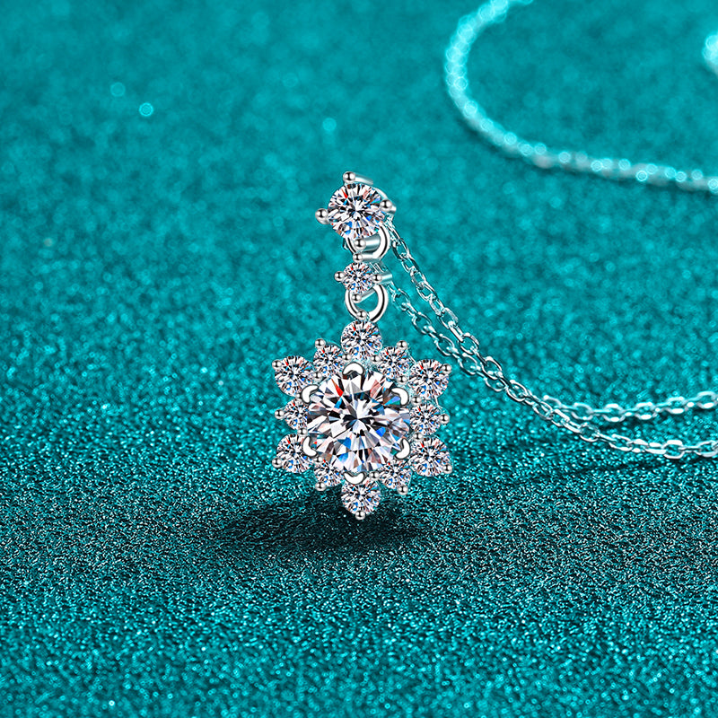 1 Carat Moissanite Zircon 925 Sterling Silver Necklace Gift