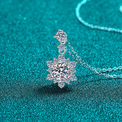 1 Carat Moissanite Zircon 925 Sterling Silver Necklace Gift
