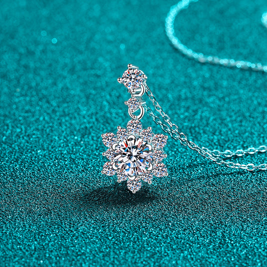 1 Carat Moissanite Zircon 925 Sterling Silver Necklace Gift