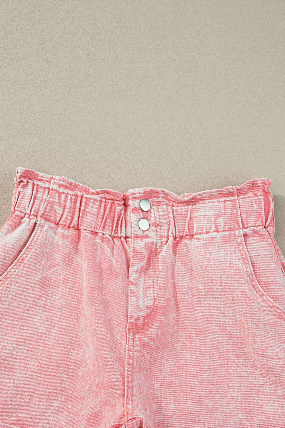 Chic High-Waisted Denim Paperbag Shorts