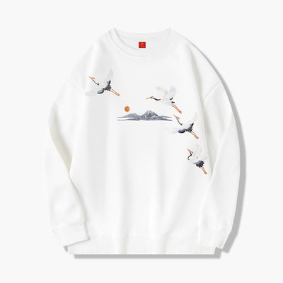 Men's Trendy Embroidered Round Neck Pullover Urban Hip Hop Sweatshirt