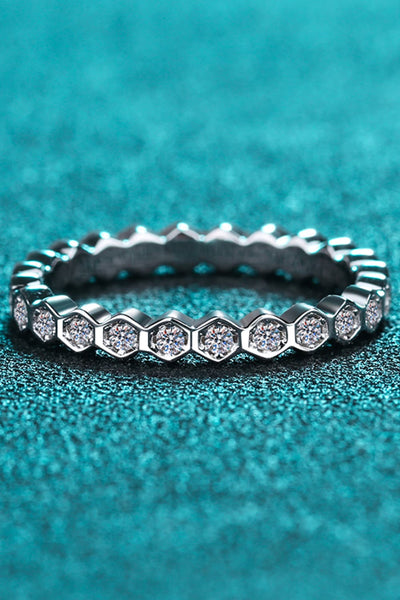 Moissanite 925 Sterling Silver Eternity Ring for Elegance