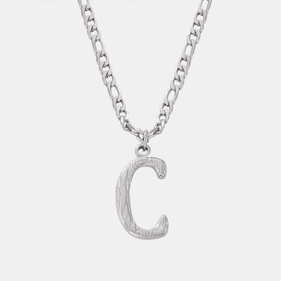 Customizable Titanium Steel Letter Pendant Necklace Monogram Jewelry Personalize Initials Gift For Women And Men
