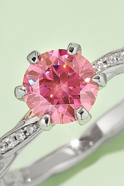 1 Carat Moissanite Contrast 925 Sterling Silver Ring Gift