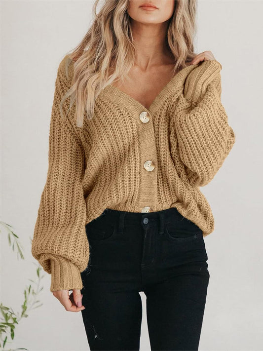 Button Up Long Sleeve Cardigan for Stylish Comfort Wear