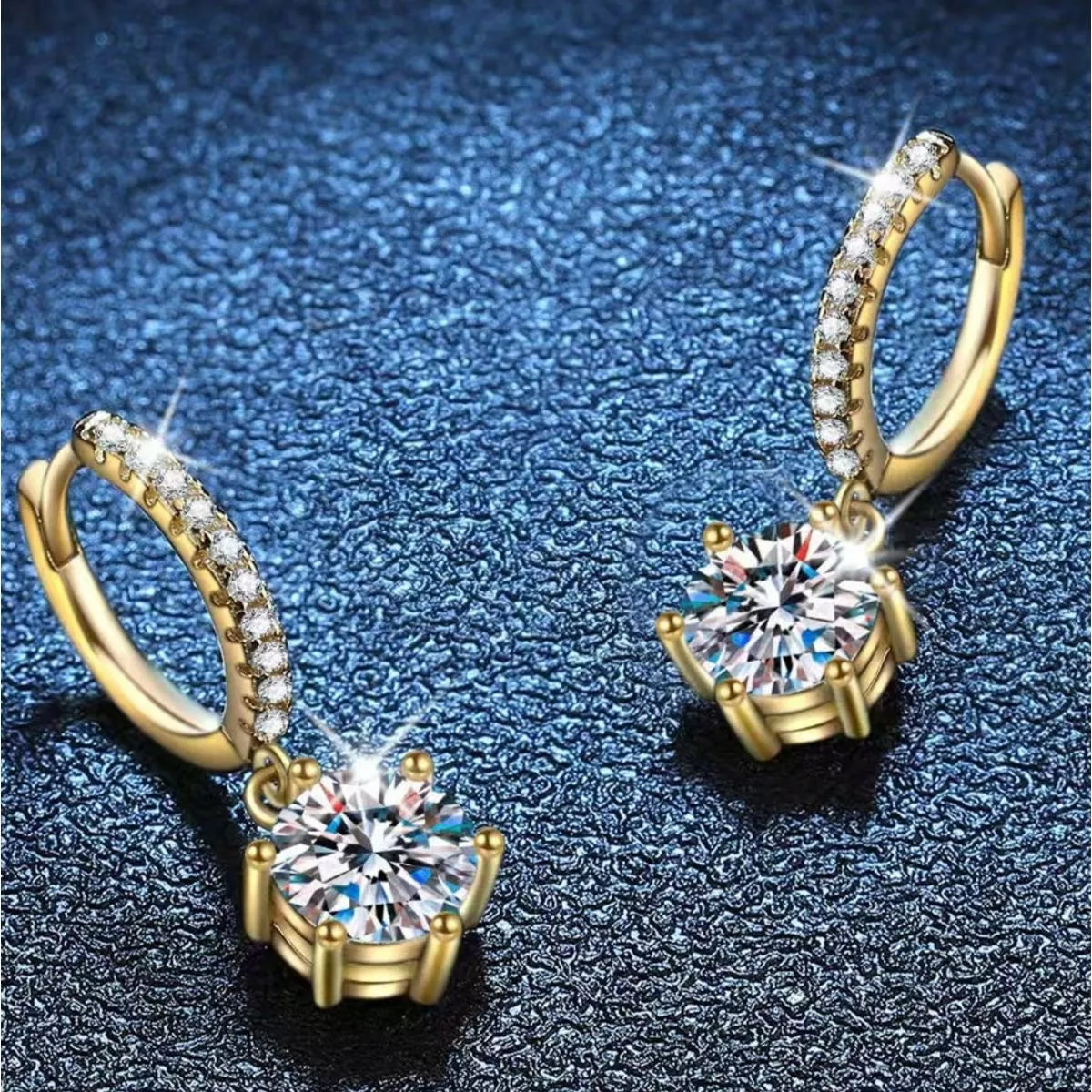 1 Carat 925 Sterling Silver Moissanite Drop Earrings