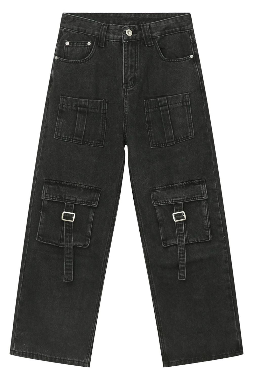 Mid Rise Men's Jeans with Cargo Pockets for Style