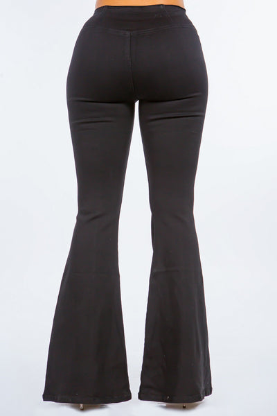 Trendy High-Waisted Flare Pull-On Denim for Women