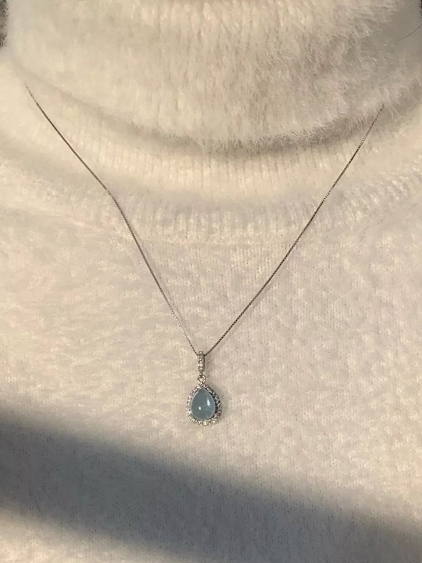 Crystal Teardrop Pendant Necklace