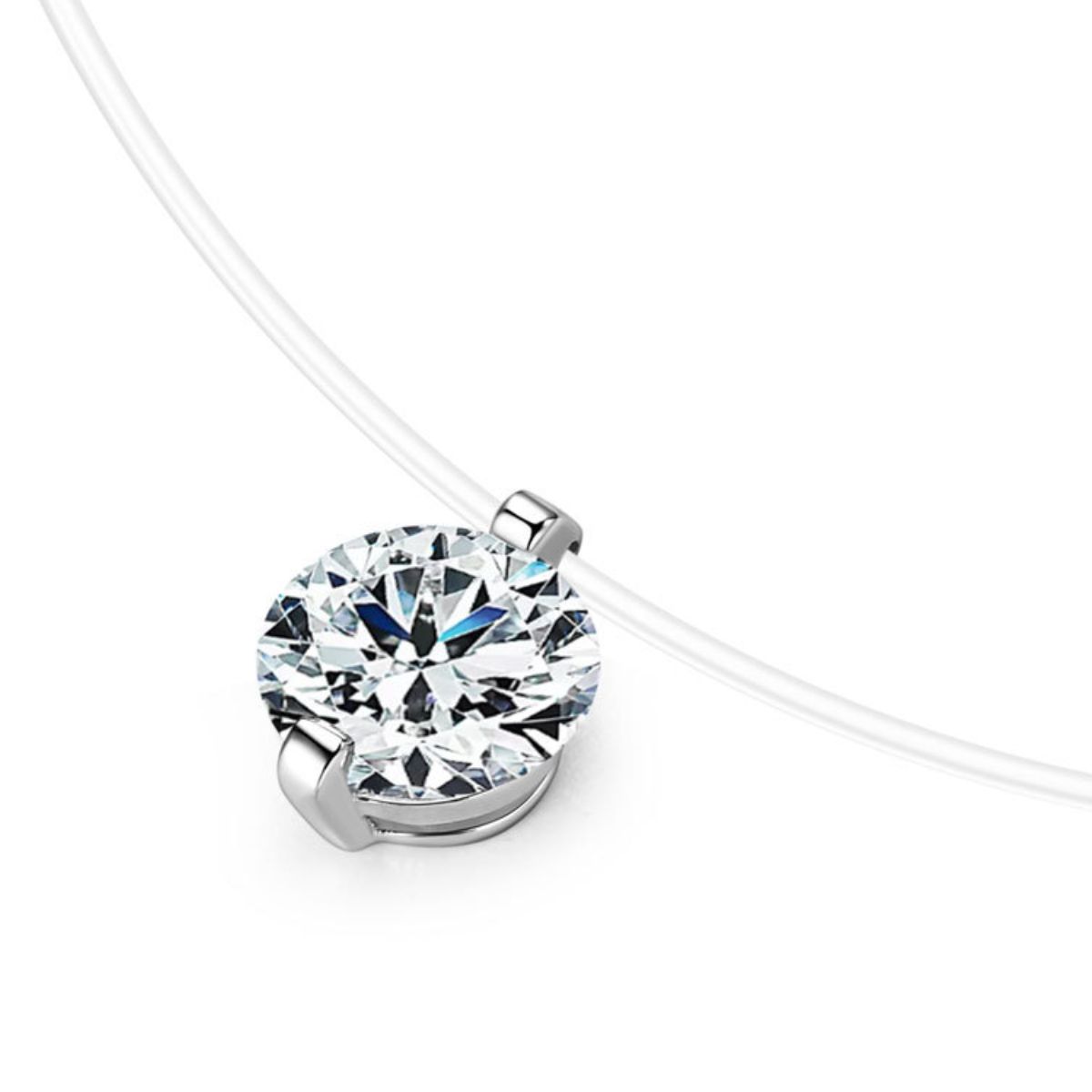 1 Carat Moissanite 925 Sterling Silver Necklace Gift