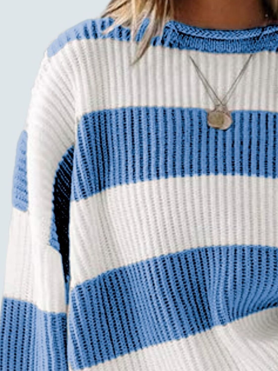 Round Neck Long Sleeve Sweater for Women Casual Style