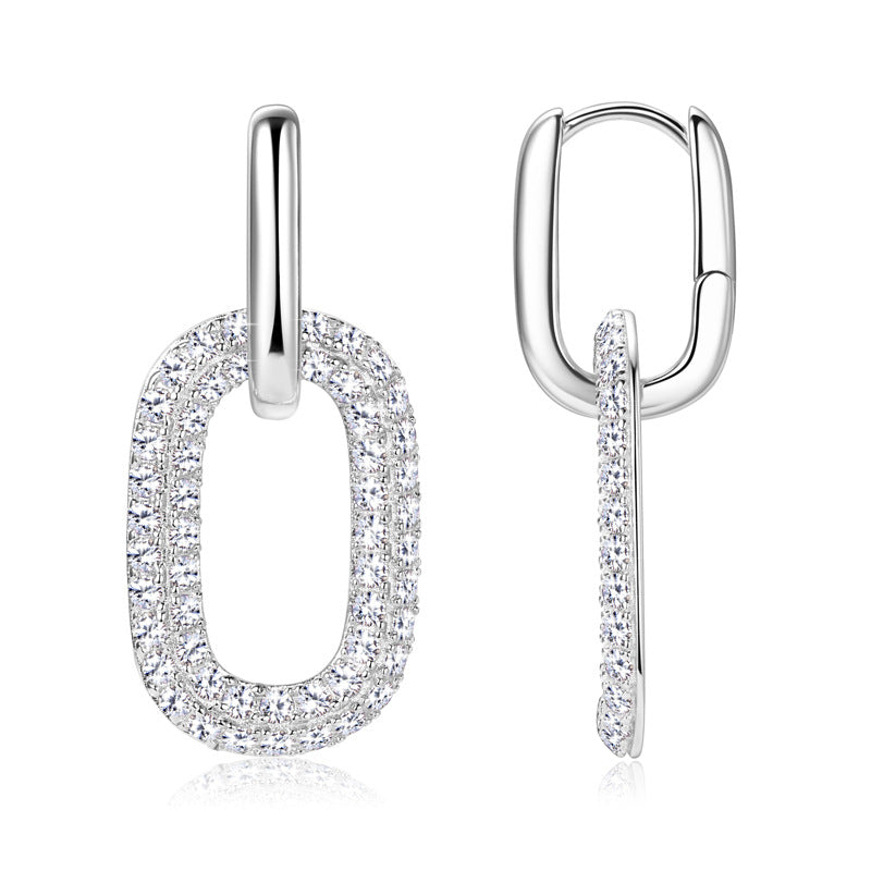 2.16 Carat Moissanite 925 Sterling Silver Earrings Set