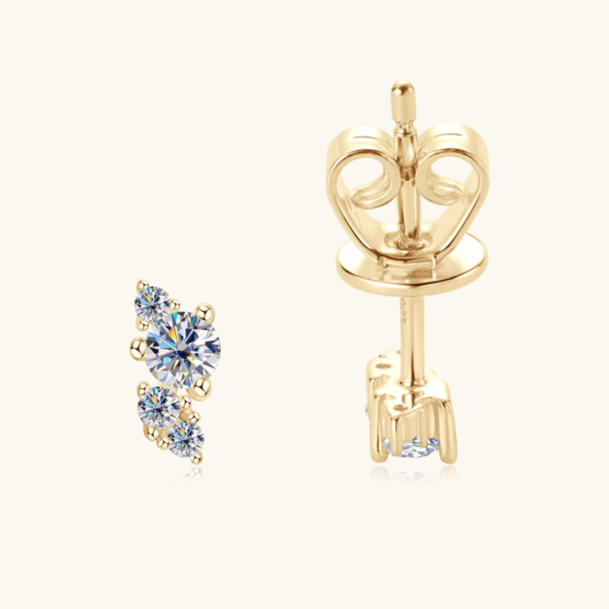 Elegant 925 Sterling Silver Moissanite Stud Earrings