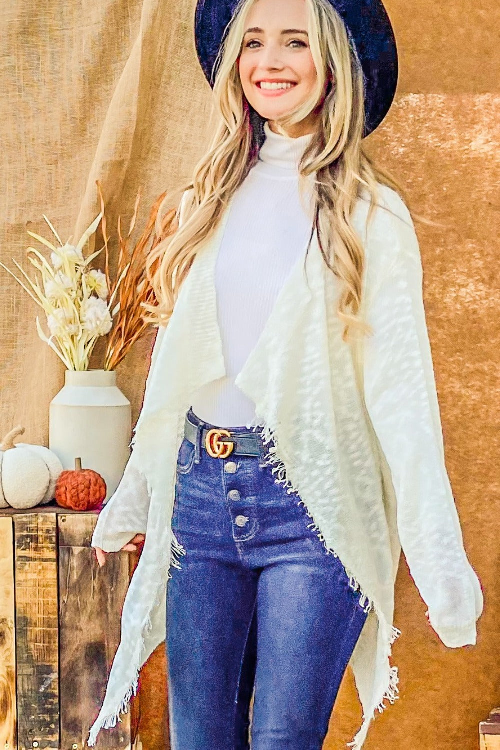 Cozy Chic Textured Knit Fringe Cardigan for Stylish Warmth