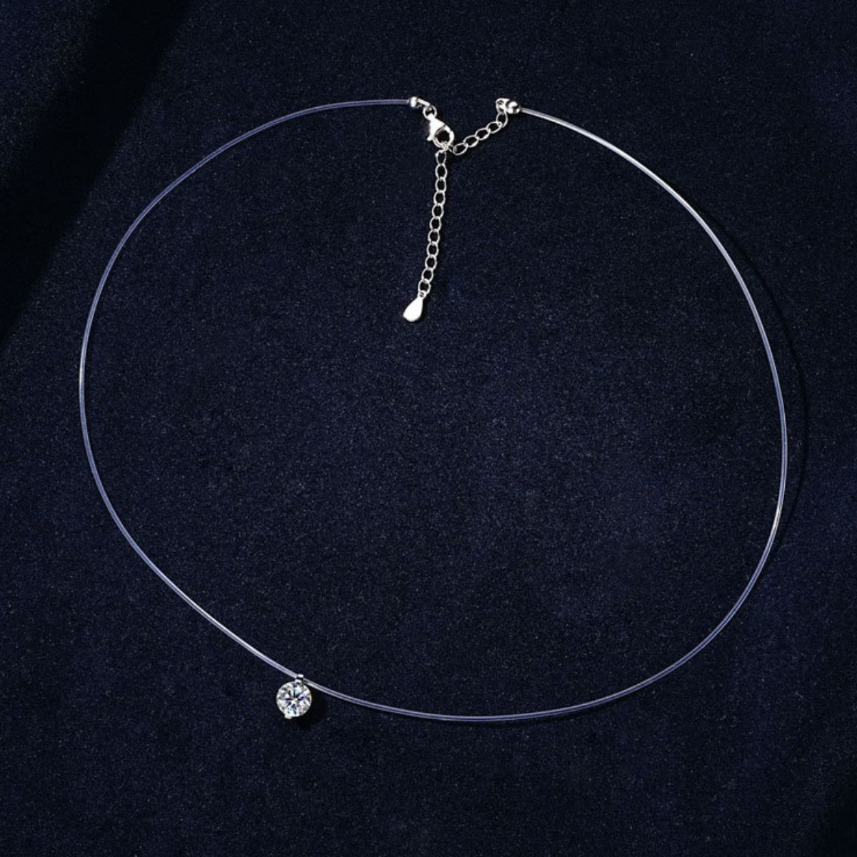 1 Carat Moissanite 925 Sterling Silver Necklace Gift