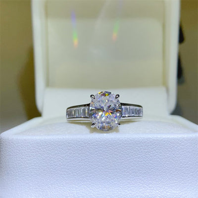 3 Carat Moissanite 925 Sterling Silver Ring for Elegance