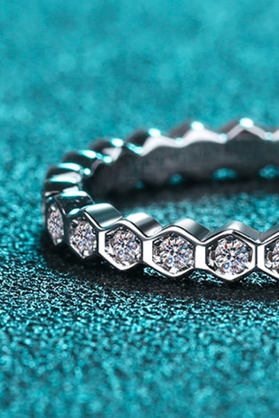 Moissanite 925 Sterling Silver Eternity Ring for Elegance
