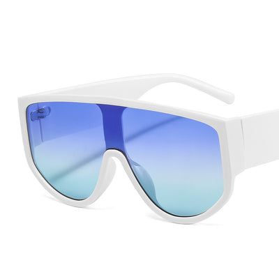 Vibrant Large Frame Retro Sunglasses with Integrated Lenses