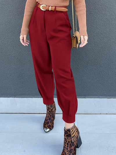 Stylish High-Waisted Crop Trousers for Chic Comfort