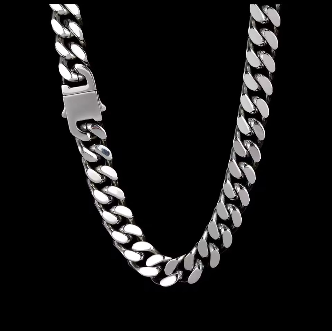 Stainless Steel Men’s Cuban Link Chain Necklace