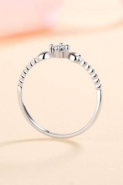Adored Moissanite Heart 925 Sterling Silver Ring for Her